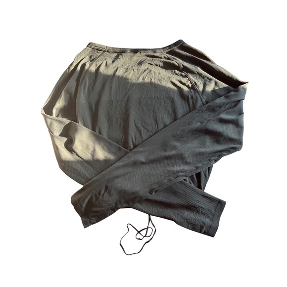 Gymshark Womens Black Long Sleeve Mesh Crop Top Drawstring Hem Activewear Small - Picture 3 of 7